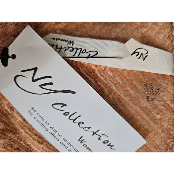 NY Collection v neck cinched dusty peach top. Size 3X. NWT. - Picture 3 of 5